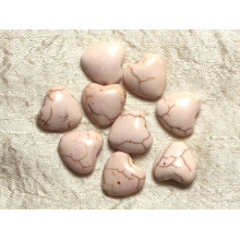 Corazones de 15 mm de perlas sintéticas de turquesa