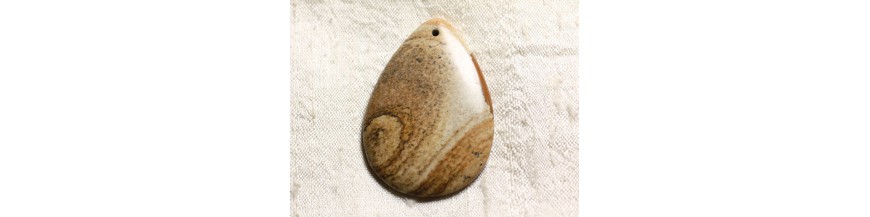 Jaspers Paisaje Beige Colgantes Piedras