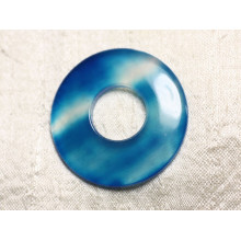 Agate Bleue Donuts Pendentifs Pierres