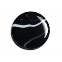 Black Agate Round Pendants Stones