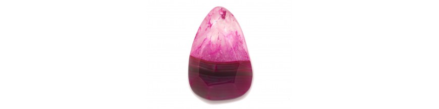 Agate Rose Quartz Fuchsia Pendants Stones