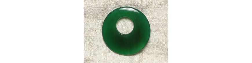 Groene Agaat Donuts Hangers Stenen