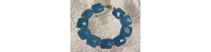 Pulseras de jade cuadradas facetadas 