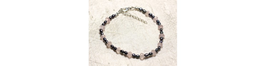 Bracelets Perles Cuture Eau Douce et Pierres