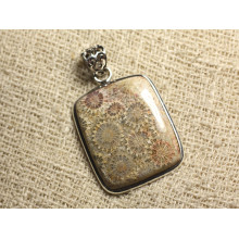 925 Sterling Silver Fossil Coral Pendants