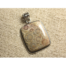 Pendentifs Corail Fossile Argent 925