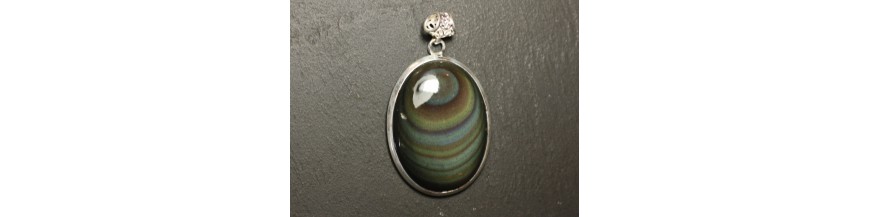 Pendentifs Obsidienne oeil céleste Argent 925