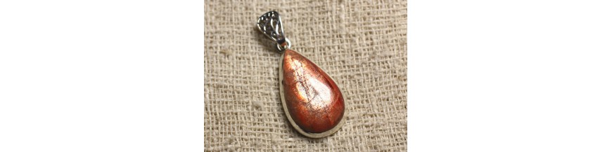 925 Sterling Silver Sunstone Pendants