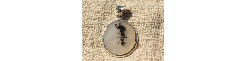 Ciondoli Quarzo Dendritico Argento 925