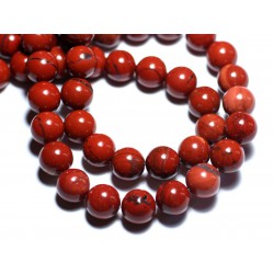 10pc Jaspe Rouge Boules Facettées 6mm 4558550003614 Perles de Pierre