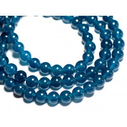 Fil 39cm 67pc env Jade Blanche et Vert Amande Boules 6mm Perles de Pierre